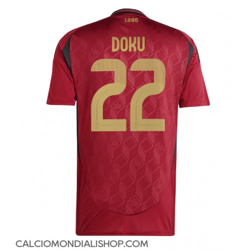 Maglie da calcio Belgio Jeremy Doku #22 Prima Maglia Europei 2024 Manica Corta